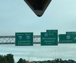 Highway interchange near Louisville and Lexington