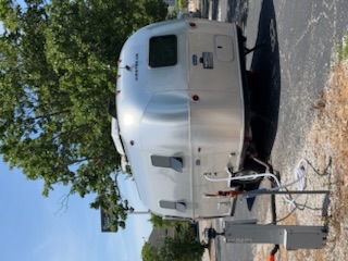 Our Airstream parked at the campsite