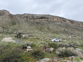 Climbers preparing on the canyon wall