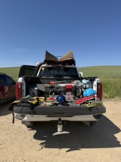 Canoes on Chesterfield Reservoir in Idaho