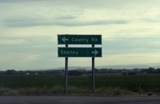 Shelley Idaho sign near the Snake River