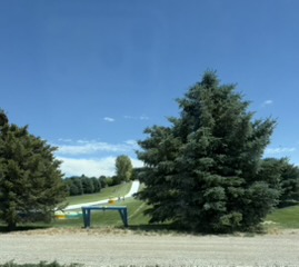 Celebration with slip n slides on a hill in Idaho