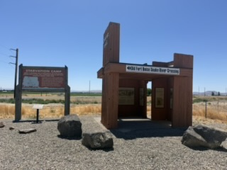 Interpretive sign about river crossings near Fort Boise