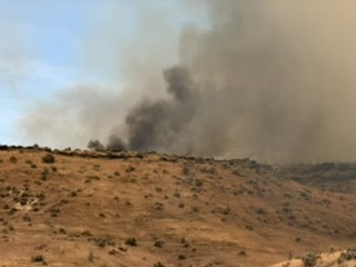 Smoke along the Oregon Trail route near Vale