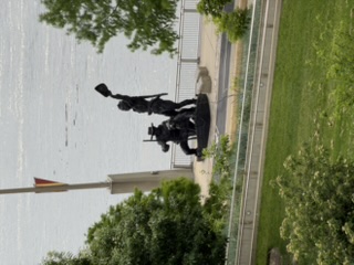 Lewis and Clark statue at the Gateway Arch