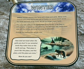 Pioneer trail display at the Oregon Trail Interpretive Center