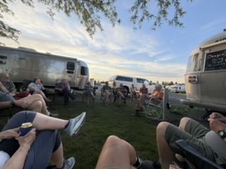 Keith reading about the Whitman story at Wildhorse RV Park