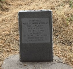 Alice Clarissa Whitman grave marker