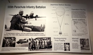 Smokejumpers and Fu-Go balloon bombs display in Pendleton