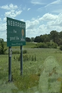 Entering Nebraska — the long drive north